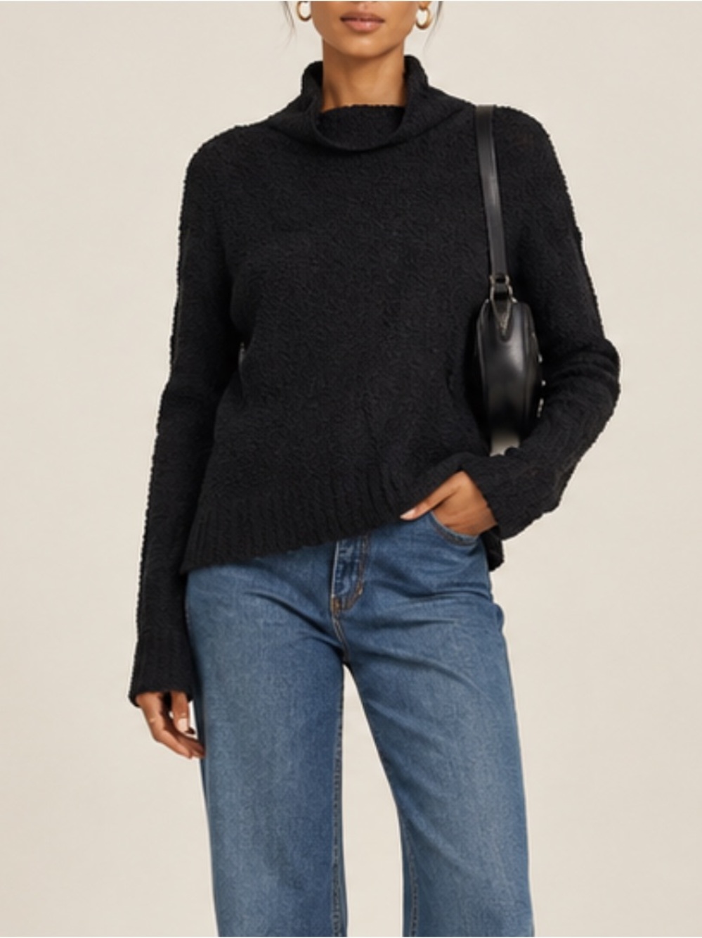 UGG Black Cowl Neck Teddy Fleece Sweater Size XL